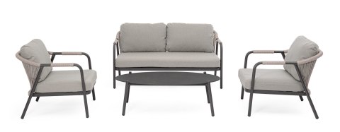 Bizzotto BIZZOTTO zestaw ogrodowy MIRAVET antracyt / beż