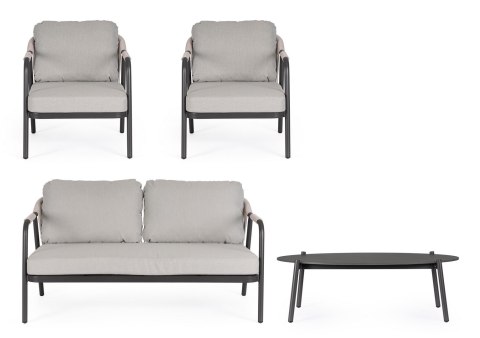 Bizzotto BIZZOTTO zestaw ogrodowy MIRAVET antracyt / beż