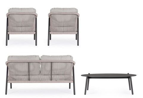 Bizzotto BIZZOTTO zestaw ogrodowy MIRAVET antracyt / beż