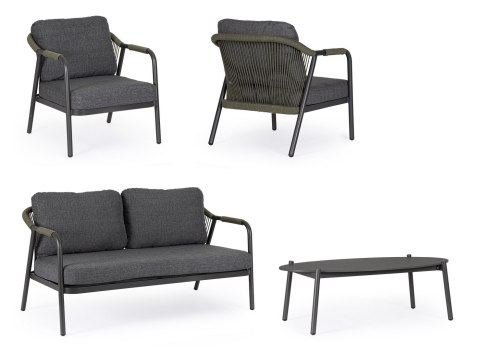 Bizzotto BIZZOTTO zestaw ogrodowy MIRAVET antracyt / zielony