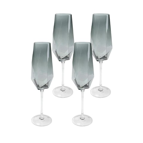 Kare Design KARE komplet 4 kieliszków do szampana DIAMOND SMOKE 365 ml