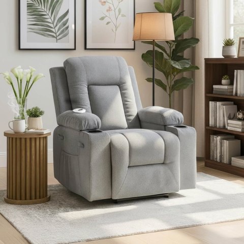 Fotel Rozkładany Masujący BOX 2 Ciemnoszary