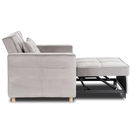 Fotel Rozkładany SOLOR Szary Welurowy