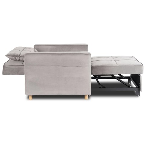 Fotel Rozkładany SOLOR Szary Welurowy