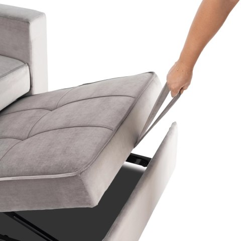 Fotel Rozkładany SOLOR Szary Welurowy