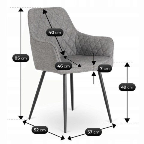 Krzesło BRESSO 2 Szare