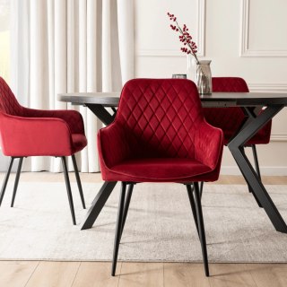 Krzesło BRESSO Bordowe Welurowe