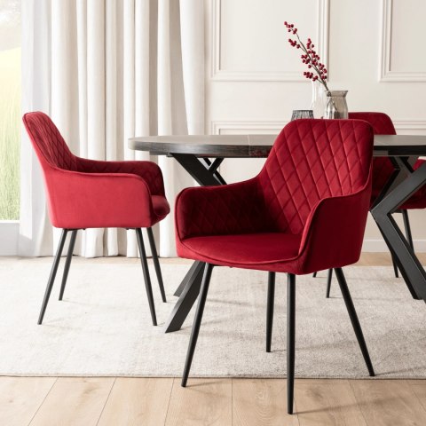 Krzesło BRESSO Bordowe Welurowe