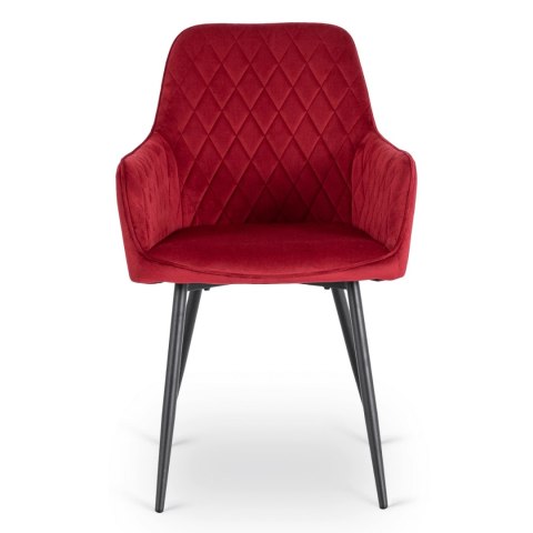 Krzesło BRESSO Bordowe Welurowe