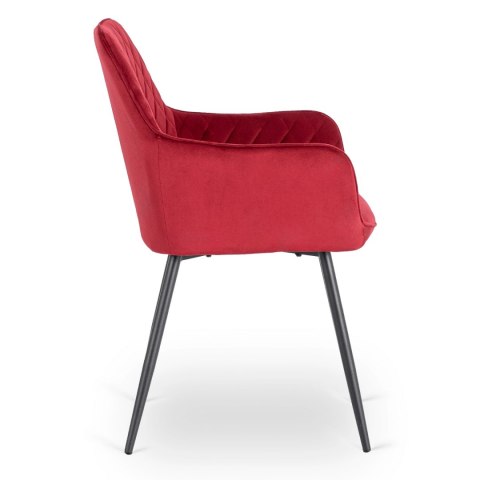 Krzesło BRESSO Bordowe Welurowe