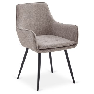 Krzesło Tapicerowane do Jadalni EDRICK Brązowe Nowoczesne Loft