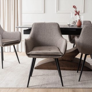 Krzesło Tapicerowane do Jadalni EDRICK Brązowe Nowoczesne Loft