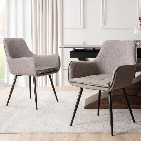 Krzesło Tapicerowane do Jadalni EDRICK Brązowe Nowoczesne Loft