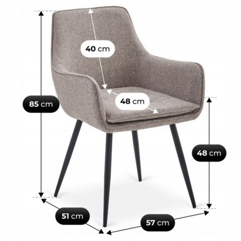 Krzesło Tapicerowane do Jadalni EDRICK Brązowe Nowoczesne Loft