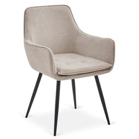 Krzesło Tapicerowane do Jadalni EDRICK Kremowe Nowoczesne Loft