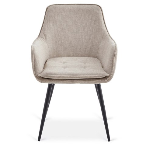 Krzesło Tapicerowane do Jadalni EDRICK Kremowe Nowoczesne Loft