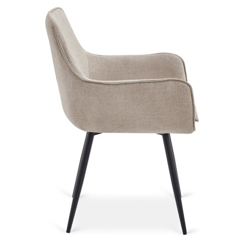 Krzesło Tapicerowane do Jadalni EDRICK Kremowe Nowoczesne Loft