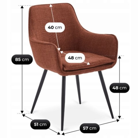 Krzesło Tapicerowane do Jadalni EDRICK Rude Nowoczesne Loft