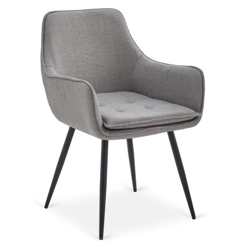 Krzesło Tapicerowane do Jadalni EDRICK Szare Nowoczesne Loft