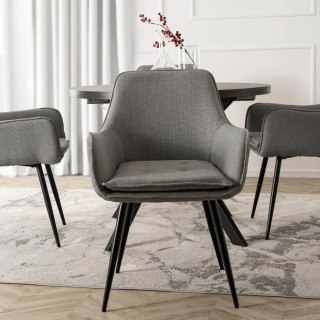 Krzesło Tapicerowane do Jadalni EDRICK Szare Nowoczesne Loft