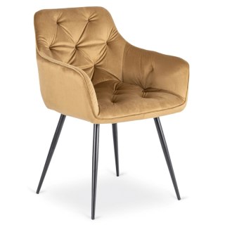 Krzesło MODESTO Musztardowe Welurowe