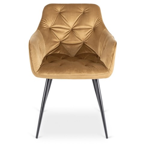Krzesło MODESTO Musztardowe Welurowe