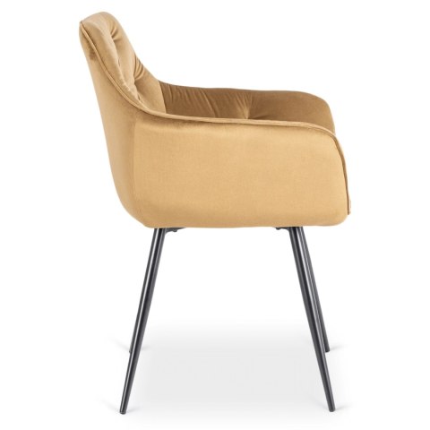 Krzesło MODESTO Musztardowe Welurowe
