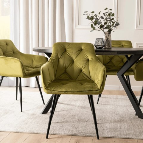 Krzesło MODESTO Pistacjowe Welurowe