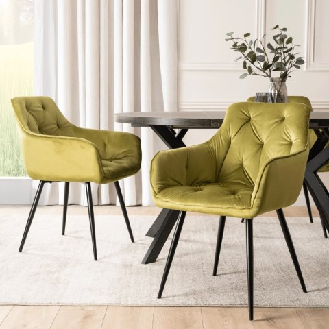 Krzesło MODESTO Pistacjowe Welurowe