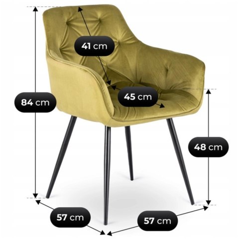 Krzesło MODESTO Pistacjowe Welurowe