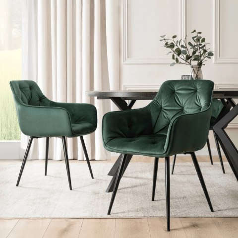 Krzesło MODESTO Zielone Welurowe