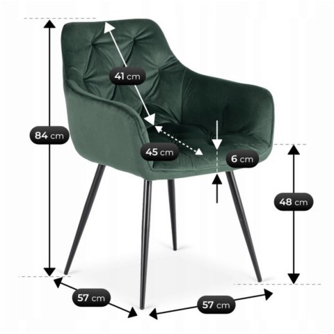 Krzesło MODESTO Zielone Welurowe