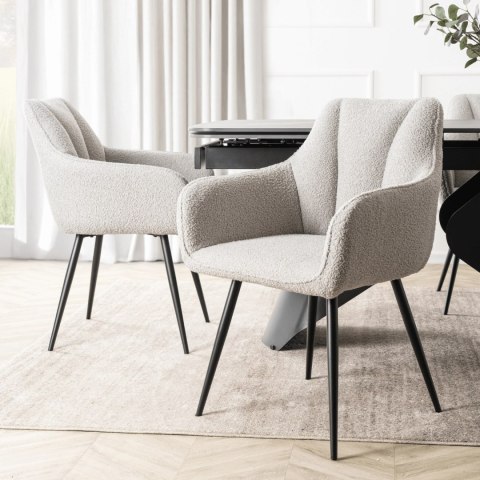 Krzesło NAWARA Szare Boucle