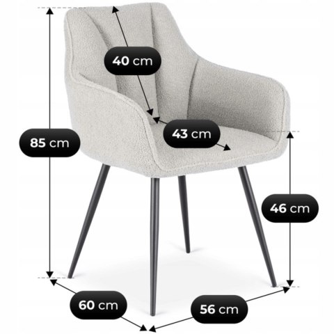 Krzesło NAWARA Szare Boucle