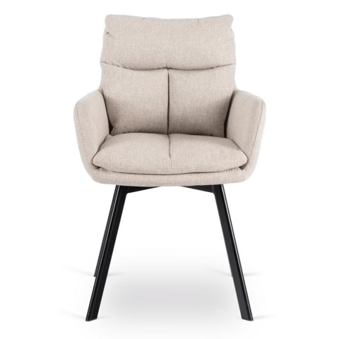 Krzesło Tapicerowane Obrotowe do Salonu CORTADO Beżowe Nowoczesne