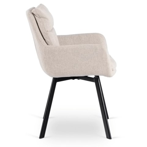 Krzesło Tapicerowane Obrotowe do Salonu CORTADO Beżowe Nowoczesne