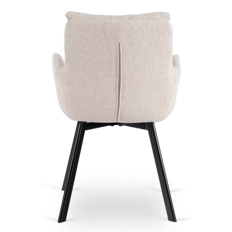 Krzesło Tapicerowane Obrotowe do Salonu CORTADO Beżowe Nowoczesne