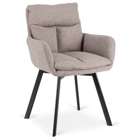 Krzesło Tapicerowane Obrotowe do Salonu CORTADO Brązowe Nowoczesne