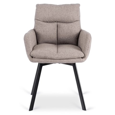 Krzesło Tapicerowane Obrotowe do Salonu CORTADO Brązowe Nowoczesne