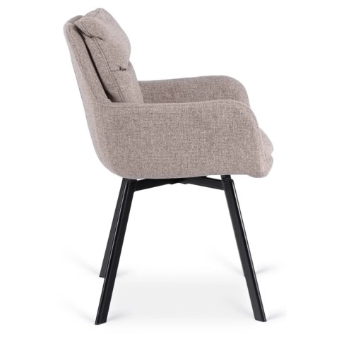 Krzesło Tapicerowane Obrotowe do Salonu CORTADO Brązowe Nowoczesne