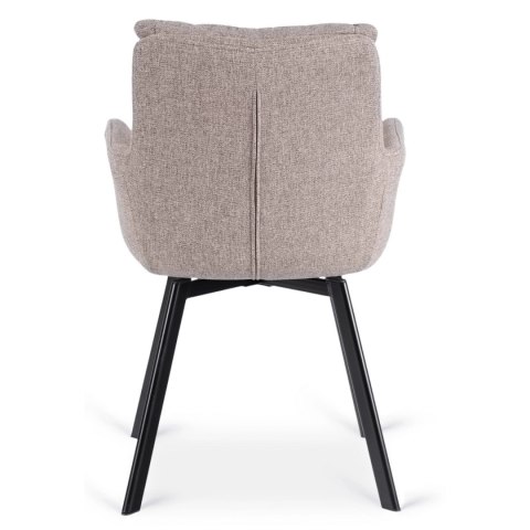 Krzesło Tapicerowane Obrotowe do Salonu CORTADO Brązowe Nowoczesne