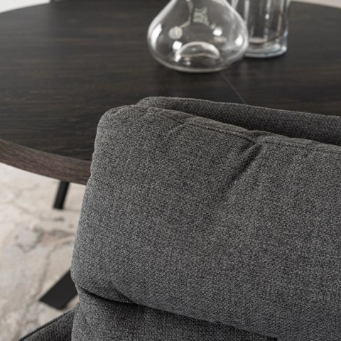 Krzesło Tapicerowane Obrotowe do Salonu CORTADO Ciemnoszare Nowoczesne