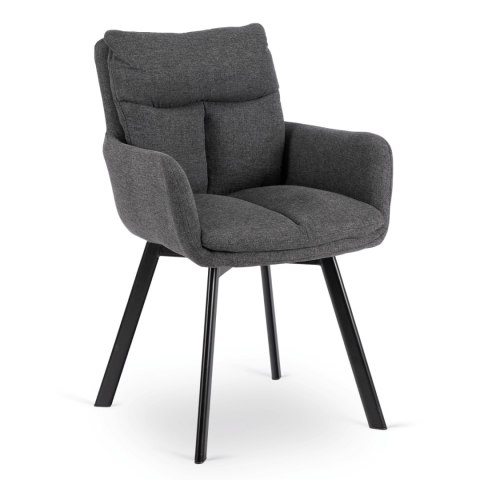 Krzesło Tapicerowane Obrotowe do Salonu CORTADO Ciemnoszare Nowoczesne