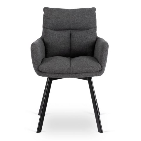 Krzesło Tapicerowane Obrotowe do Salonu CORTADO Ciemnoszare Nowoczesne