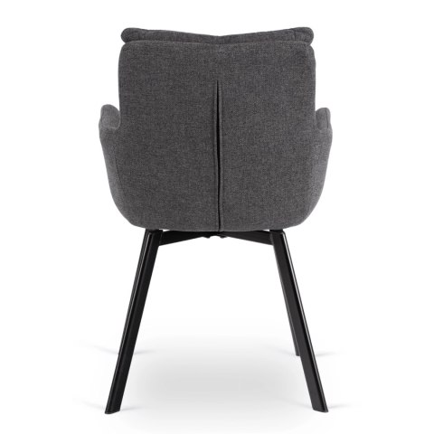 Krzesło Tapicerowane Obrotowe do Salonu CORTADO Ciemnoszare Nowoczesne