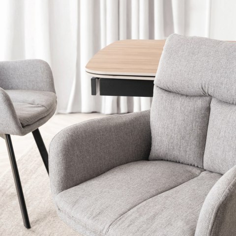 Krzesło Tapicerowane Obrotowe do Salonu CORTADO Szare Nowoczesne