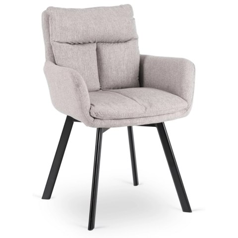 Krzesło Tapicerowane Obrotowe do Salonu CORTADO Szare Nowoczesne