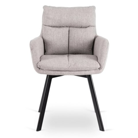 Krzesło Tapicerowane Obrotowe do Salonu CORTADO Szare Nowoczesne