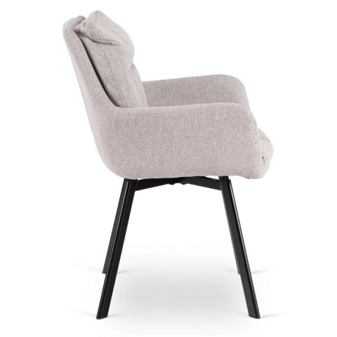 Krzesło Tapicerowane Obrotowe do Salonu CORTADO Szare Nowoczesne