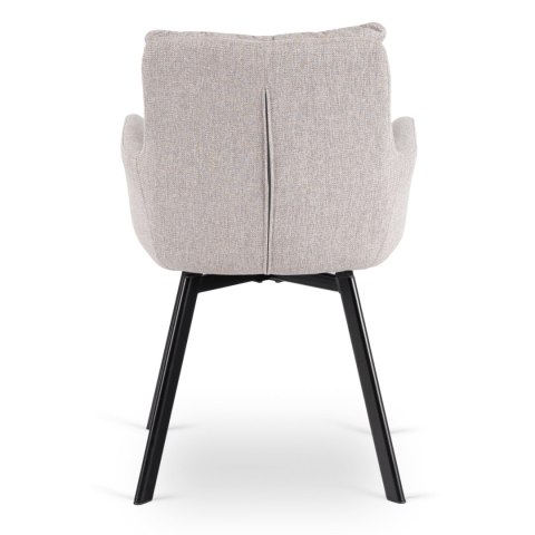 Krzesło Tapicerowane Obrotowe do Salonu CORTADO Szare Nowoczesne